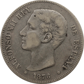 5 peset 1876 hiszpania a1